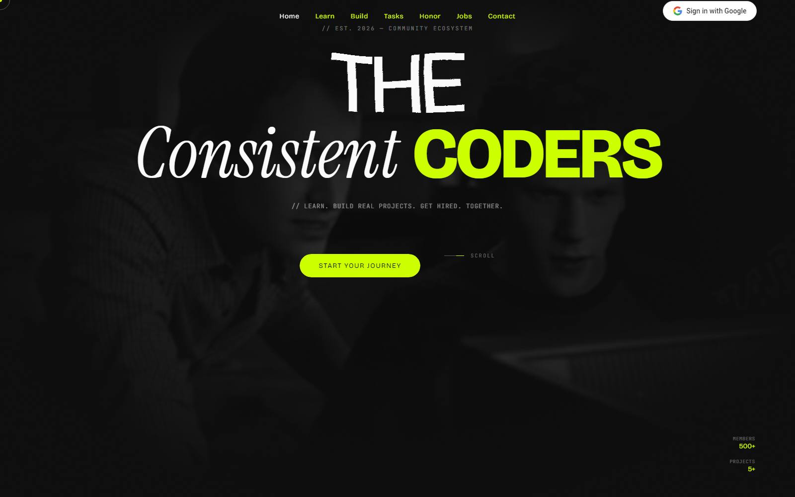 Consistent Coders — design and development agency website